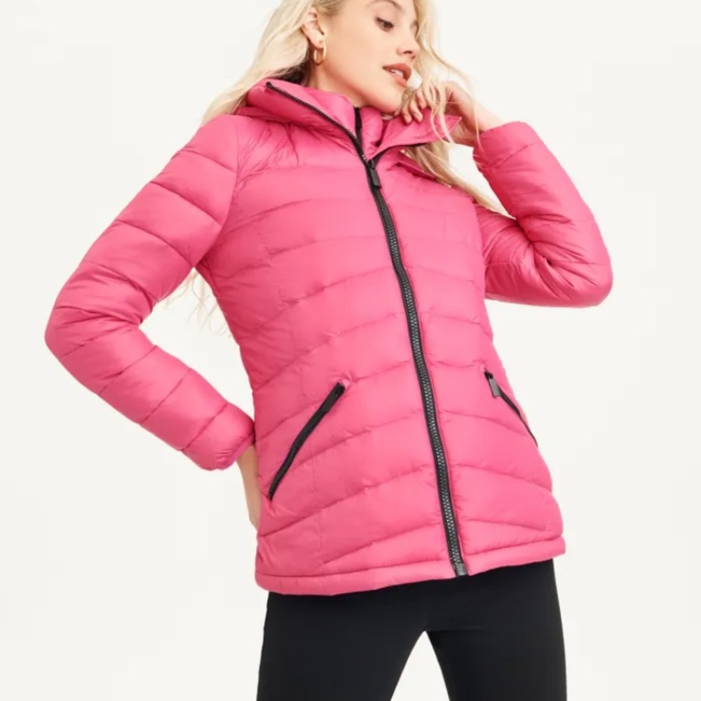 NWT DKNY PACKABLE PUFFER M FUCHSIA